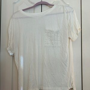 Dip White Lace Pocket Short Sleeve Tee